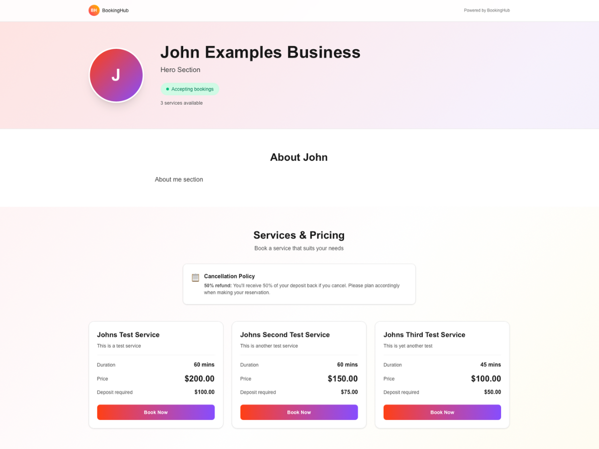Share Your Booking Link screenshot